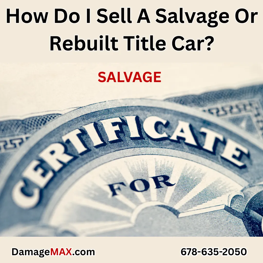 DamageMAX - How Do I Sell A Salvage Or Rebuilt Title Car?