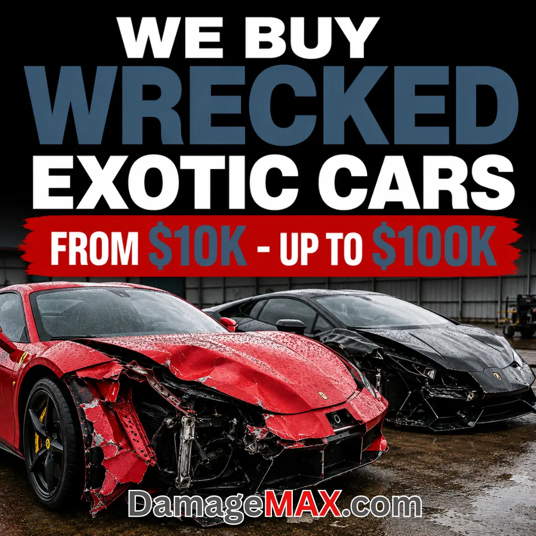 DamageMAX - We Buy Wrecked Exotic Cars from $10K - up to $100K DamageMAX - We Buy Wrecked Exotic Cars from $10K - up to $100K